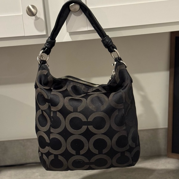 Coach Kristin Op Art Sateen Satchel Purse! GUC!! - Picture 2 of 13